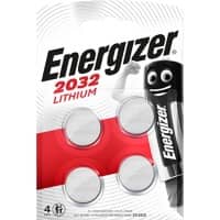 Energizer Button Cell Batteries CR2032 3V Lithium Pack of 4