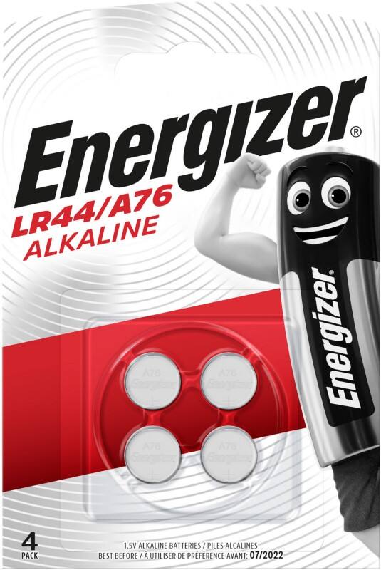 Energizer Button Cell Batteries LR44 1.5V Alkaline Pack of 4