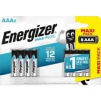 Energizer AAA Alkaline Batteries Max Plus LR03 1.5V Pack of 8