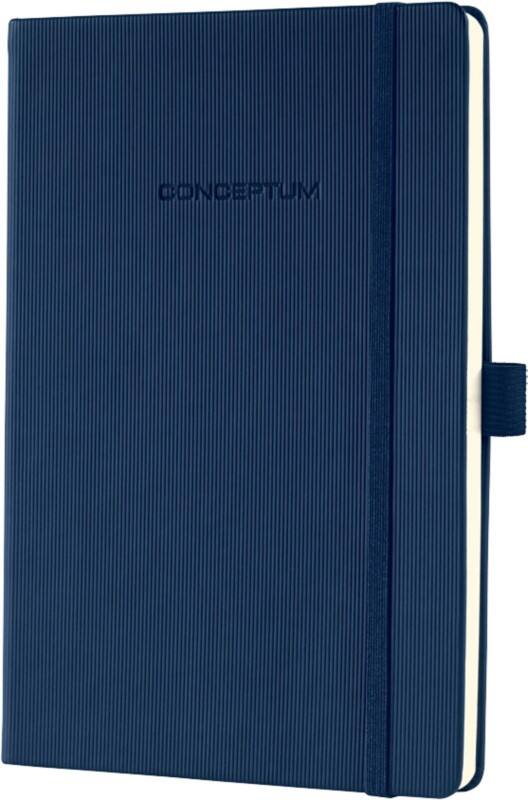 Sigel Notebook Lined Classy Softwave Surface A5 Ruled Sewn Side Bound Plastic Hardback Midnight Blue Perforated 194 Pages