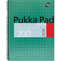 Pukka Pad Notebook Metallic Jotta A4+ Ruled Spiral Bound Cardboard Hardback Green Perforated 200 Pages Pack of 3
