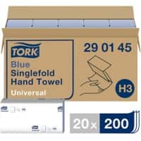Tork Hand Towels H3 C-fold Blue 1 Ply 290145 Pack of 20 of 200 Sheets