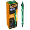 BIC Gel-ocity Quick Dry Gel Pen Green Medium 0.30 mm Refillable Pack of 12