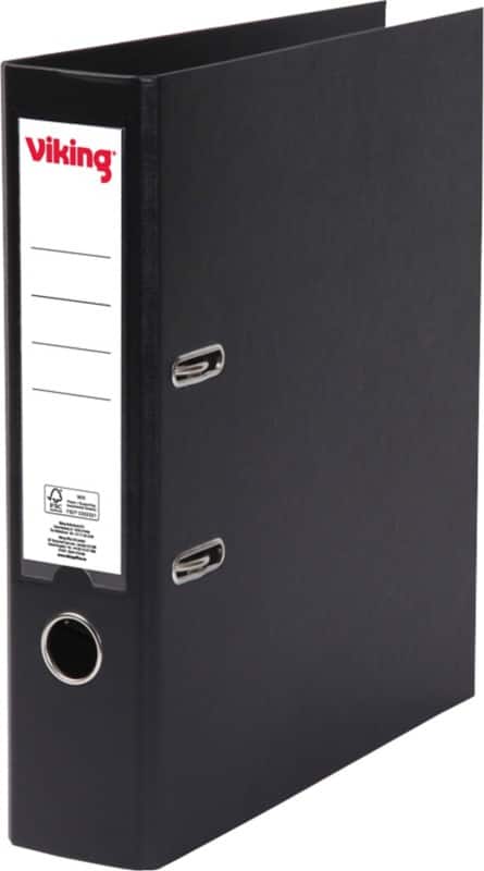 Viking Wide Lever Arch File A4 75 mm Black 2 Rings Plastic Matt Portrait