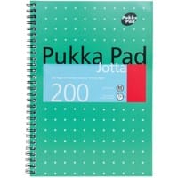 Pukka Pad Notebook Metallic Jotta B5 Ruled Spiral Bound Cardboard Hardback Green Perforated 200 Pages Pack of 3