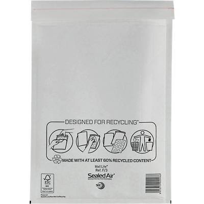 Mail Lite Mailing Bag F/3 White Plain 220 (W) x 330 (H) mm Peel and Seal 79 gsm Pack of 50