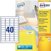 Avery Laser Address Labels L7654-100 adhesive A4 White 4.57 x 2.54 cm 100 Sheets of 40 Labels