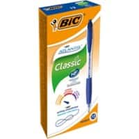 BIC Atlantis Classic Retractable Ballpoint Pen Grip Medium 0.4 mm Blue Pack of 12