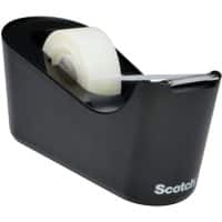 Scotch Tape Dispenser Set Black with 1 Roll of Scotch Magic C-18 Adhesive Invisible Tape 19 mm (W) x 33 m (L)