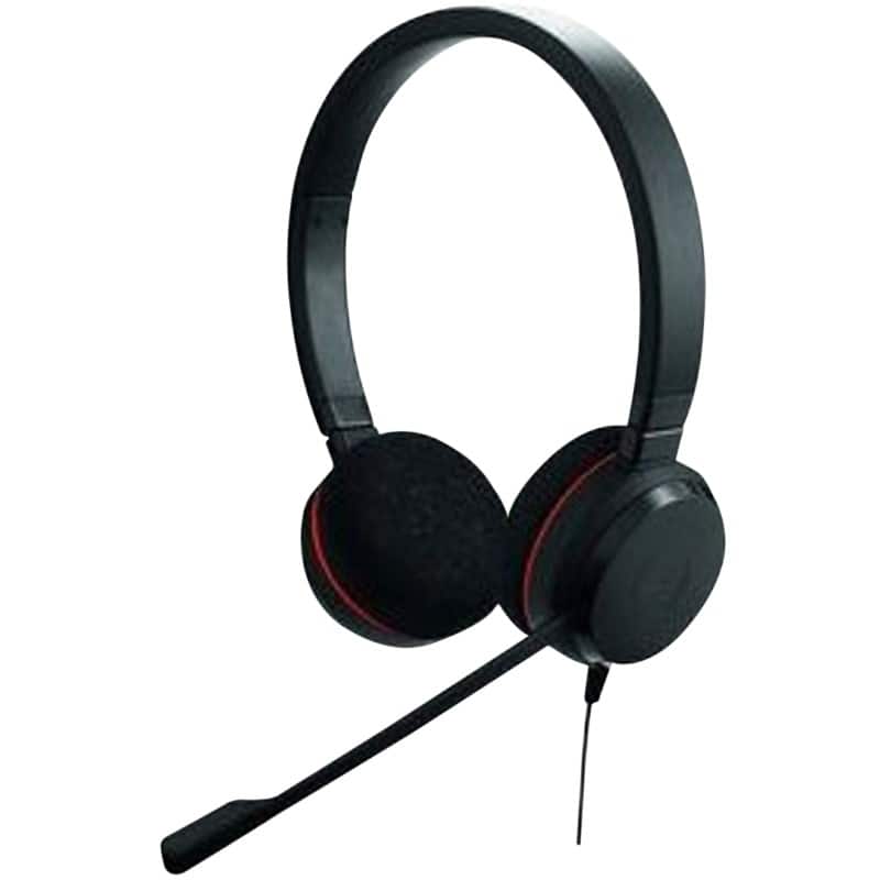 Jabra Evolve 20 Wired Telephone Headset Over-the-head Noise Cancelling Microphone With Microphone Stereo Black