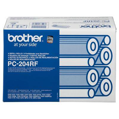 Brother Thermal Transfer Film PC-204RF 9 x 5 x 7.9 cm Black Pack of 4