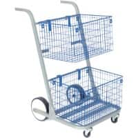 Val-U-Mail Mail Trolley with 2 Shelves Blue 59.7 x 73.7 x 90.8 cm