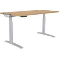 Fellowes Levado Electronically Height Adjustable Sit Stand Desk Steel Silver Cantilever 1,400 x 800 x 1,257 mm