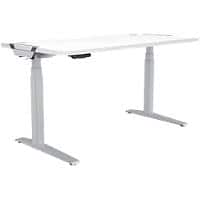 Fellowes Levado Electronically Height Adjustable Sit Stand Desk Steel Silver Cantilever 1,600 x 800 x 1,257 mm
