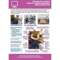 Health and Safety Poster Display Screen Wall Mounted PVC (Polyvinyl Chloride) 59.4 x 42 cm