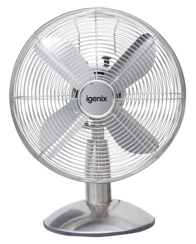 igenix Desk Fan Main 3 Speeds 42 cm Silver DF1250 30.4 cm