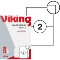 Viking Multipurpose Labels 1005945 adhesive Special format White 210 x 148 mm 100 Sheets of 2 Labels