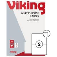 Viking Multipurpose Label 1005945 Yes Special format White 210 x 148 mm 100 Sheets of 2 Labels