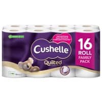 Cushelle Quilted Toilet Roll 3 Ply 4316010 16 Rolls of 157 Sheets