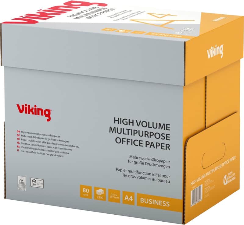 Viking Business A4 Printer Paper 80 gsm Brilliant White 161 CIE 2500 Sheets