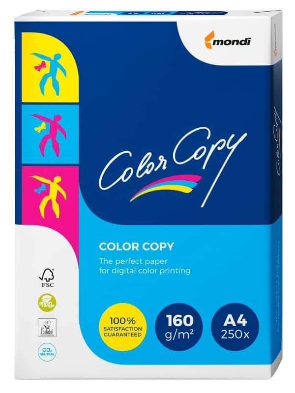 Color Copy A4 Printer Paper White 160 gsm Satin 250 Sheets