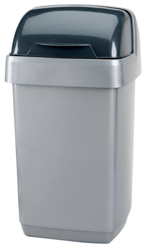 ADDIS Roll Top Bin 10 L Silver Plastic