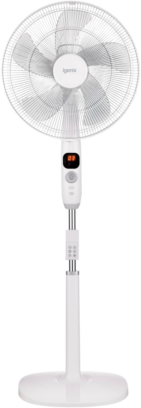 igenix Pedestal Fan DF1670 16 inch White 1 Speed Settings 40 x 45.2 x 136 cm