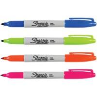 Sharpie Fun Permanent Marker Fine Bullet Assorted Pack of 4