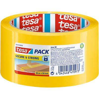 tesa Security Tape tesapack Secure & Strong Yellow 50 mm (W) x 50 m (L) PP (Polypropylene)