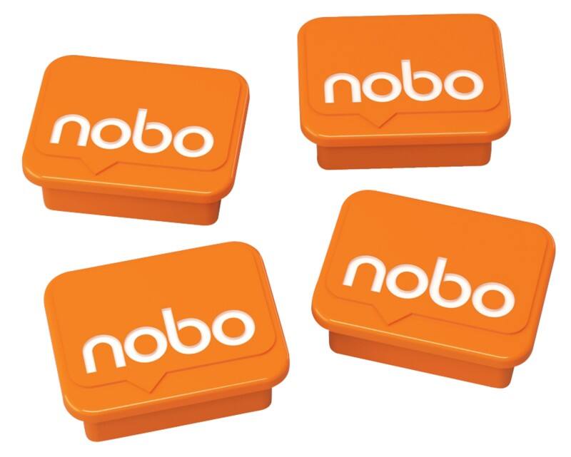 Nobo Whiteboard Magnets 1905327 22 x 18mm Orange Pack of 4
