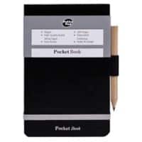 Pukka Pad Notepad Pocket Book A7 Ruled Casebound Cardboard Hardback Black 200 Pages 100 Sheets