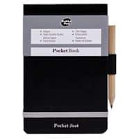 Pukka Pad Notepad Pocket Book A7 Ruled Casebound Cardboard Hardback Black 200 Pages 100 Sheets