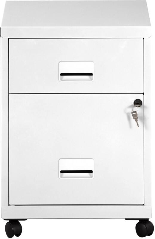Pierre Henry Steel Filing Cabinet with 2 Lockable Drawers COMBI 530 x 400 x 400 mm White