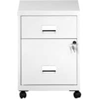 Pierre Henry Steel Filing Cabinet with 2 Lockable Drawers COMBI 530 x 400 x 400 mm White