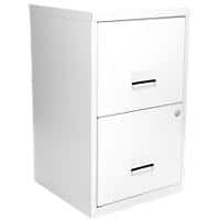Pierre Henry Steel Filing Cabinet with 2 Lockable Drawers Maxi 400 x 400 x 660 mm White