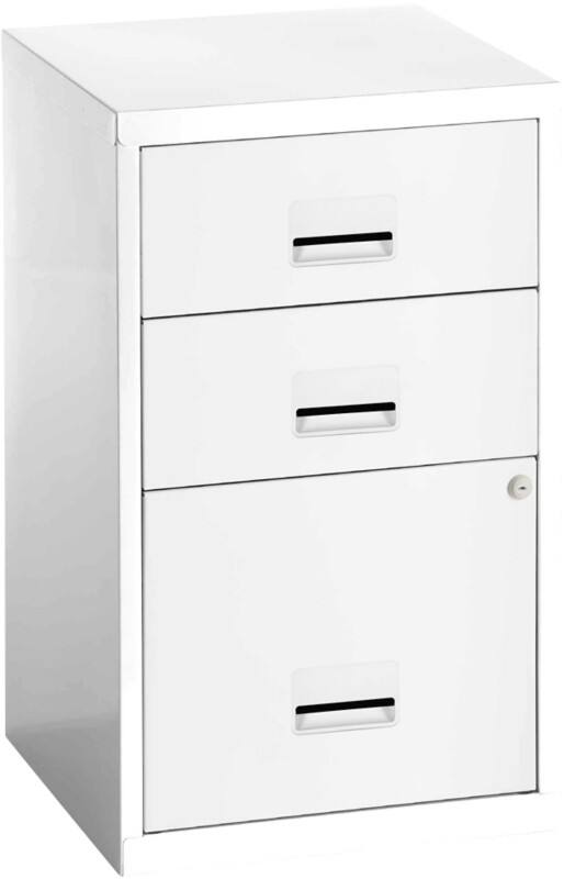 Pierre Henry Filing Cabinet with 3 Lockable Drawers COMBI 400 x 400 x 660 mm White