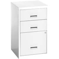 Pierre Henry Filing Cabinet with 3 Lockable Drawers Maxi 400 x 400 x 660mm White
