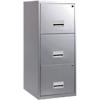 Pierre Henry Maxi Steel Filing Cabinet with 3 Lockable Drawers 400 x 400 x 930 mm Silver