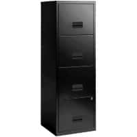 Pierre Henry Filing Cabinet with 4 Lockable Drawers Maxi 400 x 400 x 1250mm Black