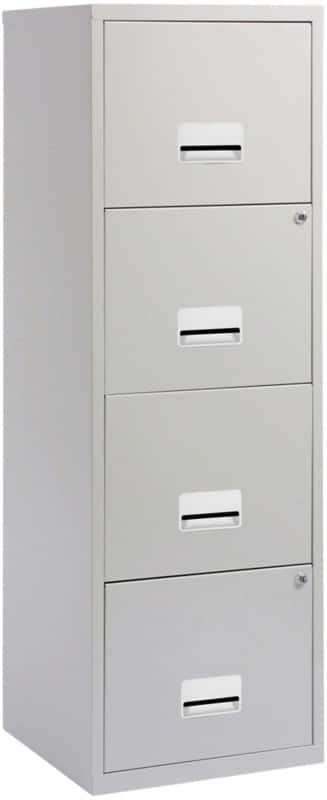 Pierre Henry Filing Cabinet 4 Drawers Grey 400 x 400 x 1,250 mm