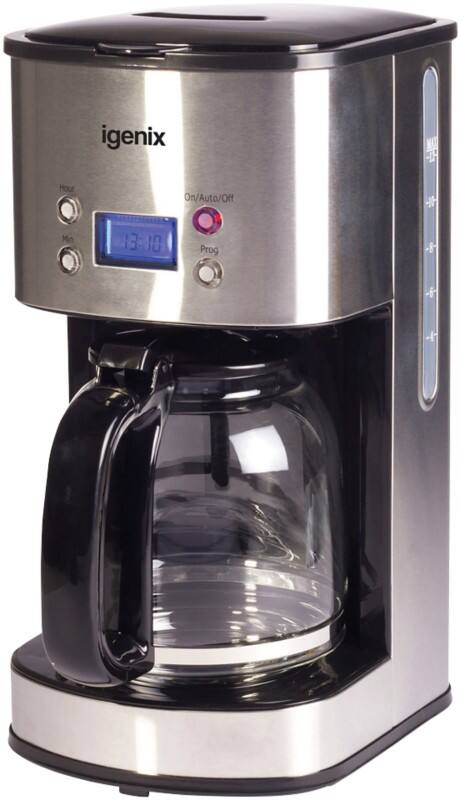 Igenix coffee machine digital stainless steel ig8250 800w silver