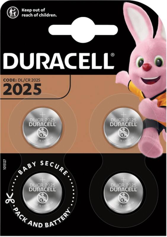 Duracell Coin Cell Specialty CR2025 CR2025 165 mAh Lithium Manganese Dioxide (Li-MnO2) 3 V 4 Pack of 4