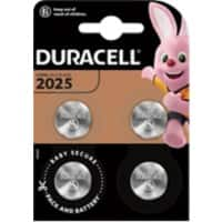 Duracell Button Cell Batteries CR2025 3V Lithium Pack of 4