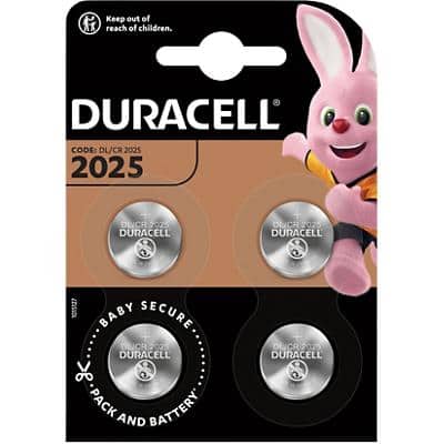 Duracell Button Cell Batteries CR2025 3V Lithium Pack of 4