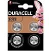 Duracell Button Cell Batteries CR2032 3V Lithium Pack of 4