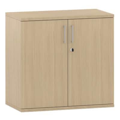 Regular Door Cupboard Lockable with 1 Shelf Melamine 800 x 425 x 754mm Whitened Oak