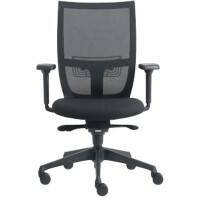 euroseats Curve Office Chair Synchro Tilt Fabric, Mesh 3D Armrest with Height Adjustable Seat Black 100 kg