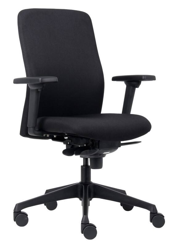 euroseats Vigo Office Chair Synchro Tilt 3D Armrest Height-Adjustable Seat Black 100 kg