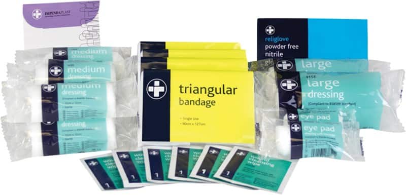 Reliance Medical Refill for HSE Workplace Kit 10 People 121 16.5 x 25.5 x 9 cm