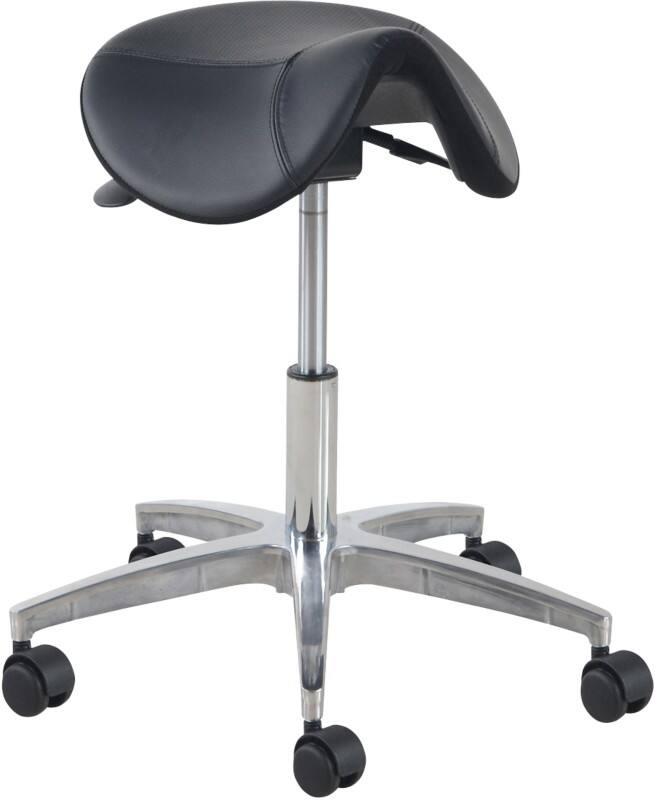 Euroseats Ergonomic Stool Matera Aluminium Small Black